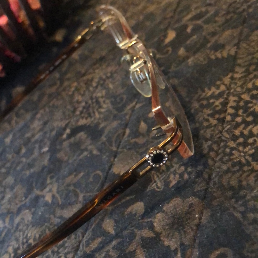 BVLGARI 2001 Diamond Cut Tortoise Framed Glasses